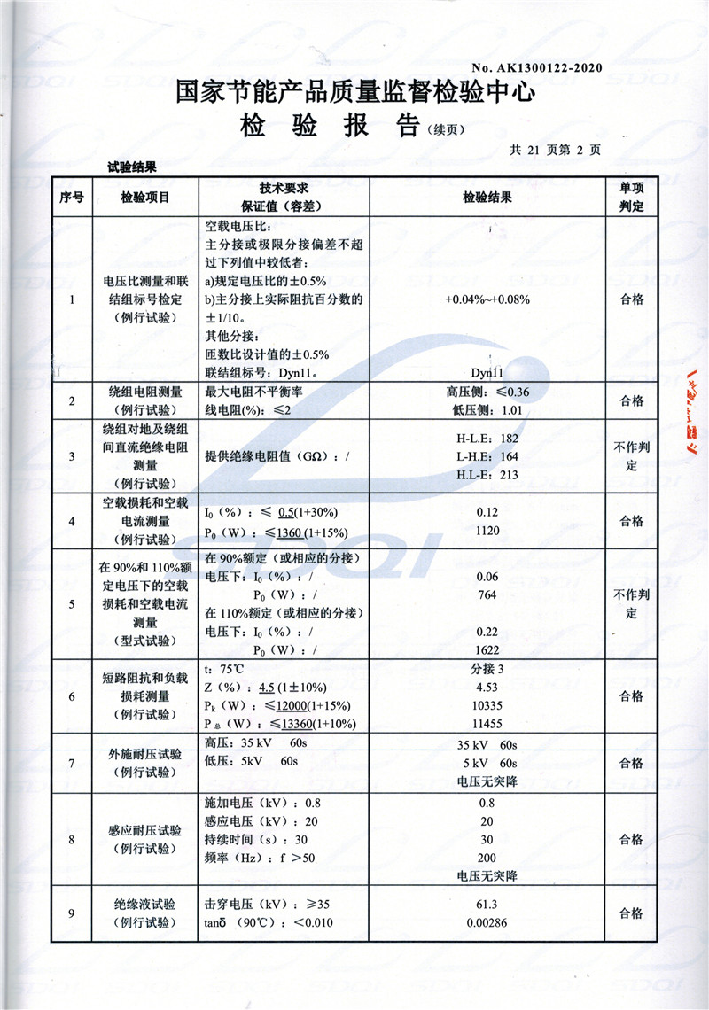 高低压试验报告-S11-1250卡若卡若卡若油浸式变压器-2.jpg